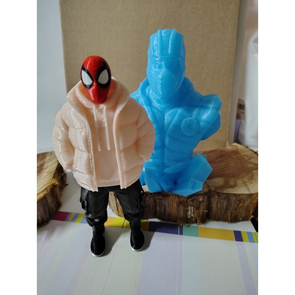 SubZero and Urban Spiderman 3D printed figures - great detail Lot 146